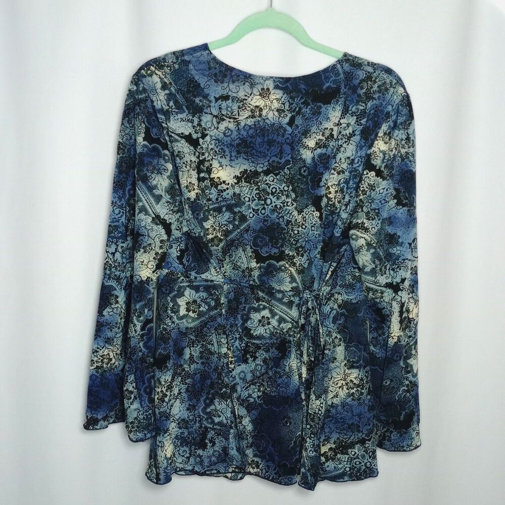 Motherhood Maternity Women's V neck Faux Wrap Floral Blouse Shirt Top 1X - Picture 2 of 8